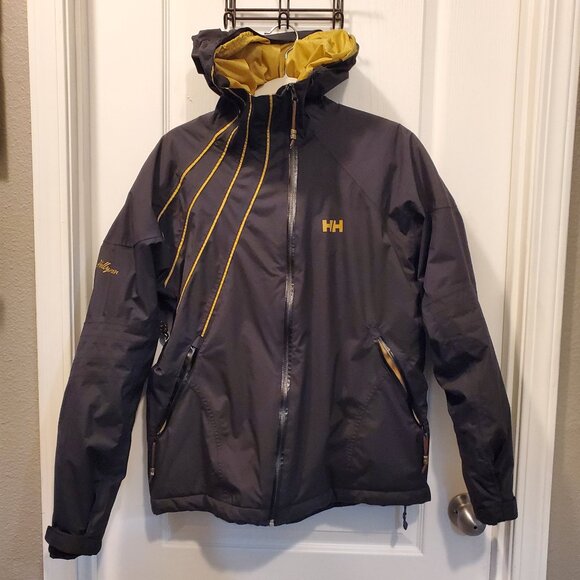 ✨ Vintage HELLEY HANSEN Black/Gold Ski Jacket L/G ✨ - Picture 2 of 12